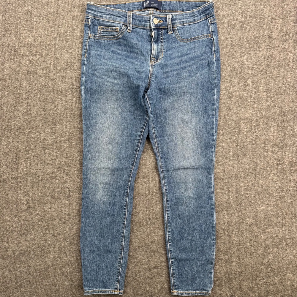 Gap Favorite Jegging Womens 2 Crop Medium Wash Blue Mid Rise Skinny Jeans Petite